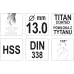  Сверло по металлу HSS-TiN 13,0мм YT-44668