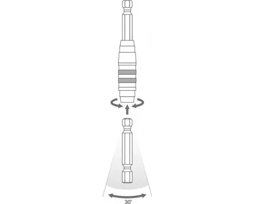 Держатель угловой 100мм для бит 1/4