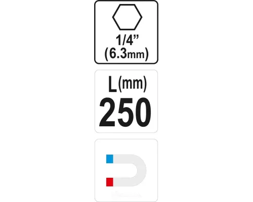  Держатель магнитный 250мм для бит 1/4