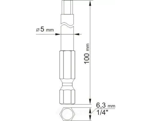  Биты HEX Tamper 3.0мм и 5.0мм 1/4
