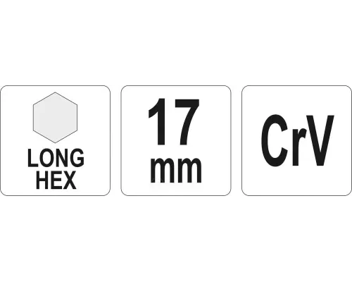 Ключ шестигранник 17х63х250мм CrV Yato YT-05445 Ключ шестигранник 17х63х250мм CrV Yato YT-05445