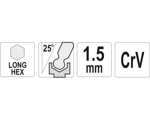  Ключ шестигранник c шариком 1.5х14х78мм CrV Yato YT-05450