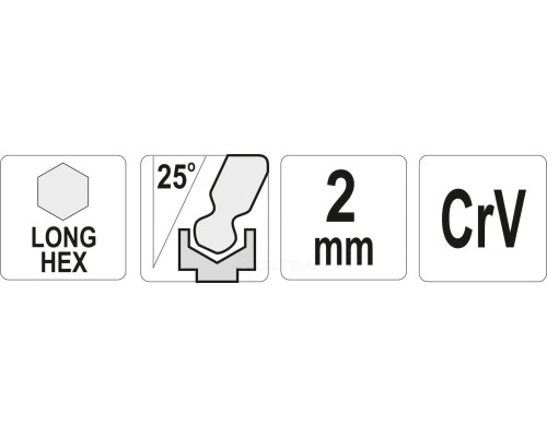  Ключ шестигранник c шариком 2х16х83мм CrV Yato YT-05451