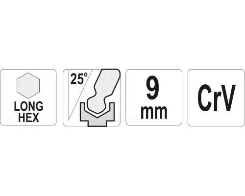  Ключ шестигранник c шариком 9х38х165мм CrV Yato YT-05461