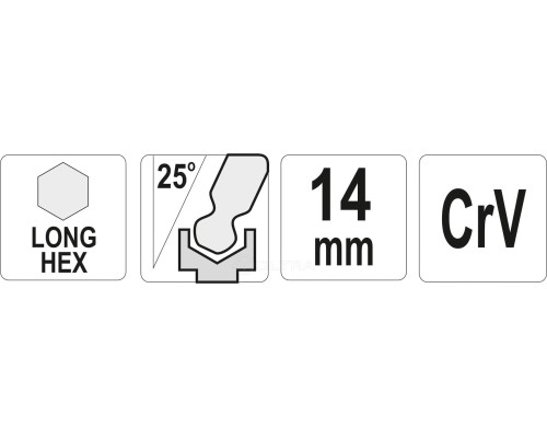  Ключ шестигранник c шариком 14х57х236мм CrV Yato YT-05464