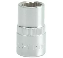 Головка торцевая 1/2" 12гр. 14мм L38мм CrV Yato YT-1276