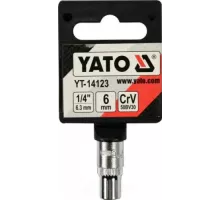 YT-14123 Головка торцевая 6-гранная 1/4" 6мм, YATO, 5906083040726(CN)