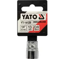 YT-14129 Головка торцевая короткая 6-гранная 1/4" 13мм, YATO, 5906083040788 (CN)