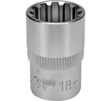 YT-14830 Головка торцевая spline 1/2"х18ммх38мм, YATO, 5906083040900 (TW)