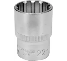 Головка торцевая Spline 1/2" 6гр. 22мм L38мм CrV Yato YT-14834