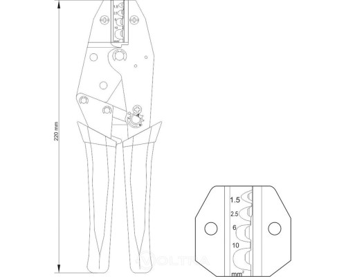  Клещи для обжима 230мм (20-8 AWG 1,5-10,0мм) Yato YT-2297