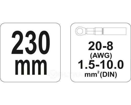 Клещи для обжима 230мм (20-8 AWG 1,5-10,0мм) Yato YT-2297 Клещи для обжима 230мм (20-8 AWG 1,5-10,0мм) Yato YT-2297