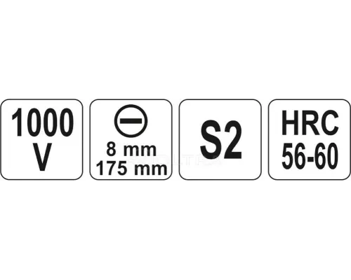  Отвёртка 8х175мм (1000V) Yato YT-2820