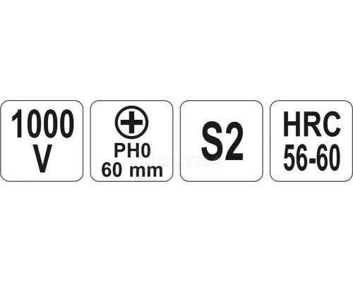 Отвёртка PH0х60мм (1000V) Yato YT-2821 Отвёртка PH0х60мм (1000V) Yato YT-2821