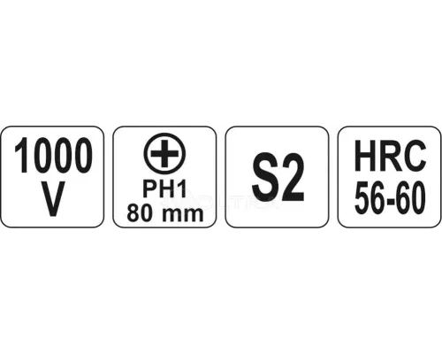 Отвёртка PH1х80мм (1000V) Yato YT-2822 Отвёртка PH1х80мм (1000V) Yato YT-2822