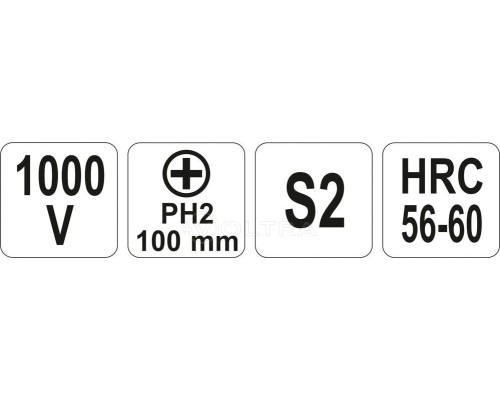  Отвёртка PH2х100мм (1000V) Yato YT-2823