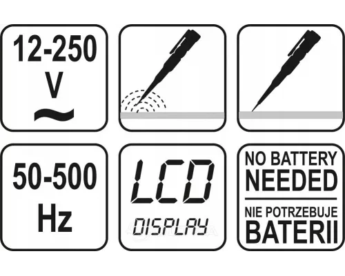  Пробник-отвертка индикаторная LCD Yato YT-2861