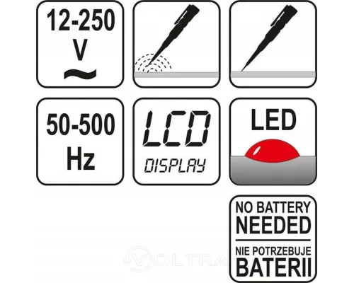  Пробник-отвертка индикаторная LCD Yato YT-2862