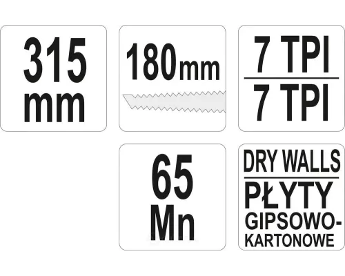  Ножовка по гипсокартону 180мм Yato YT-31343