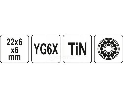  Ролик режущий запасной 22х6х6мм для плиткореза YG6X TIN Yato YT-37151