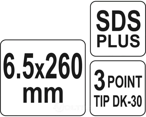  Сверло по бетону SDS+ S4 6,5х260мм Yato YT-41642