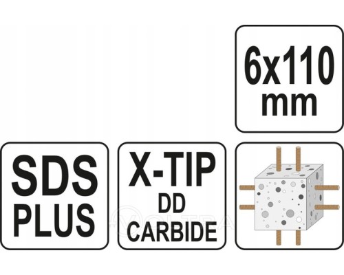  Сверло по бетону SDS+ X-TIP 6x110мм Yato YT-41931