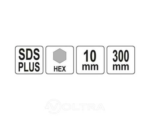  Удлинитель для универсальных коронок SDS PLUS + HEX10 300мм Yato YT-43993