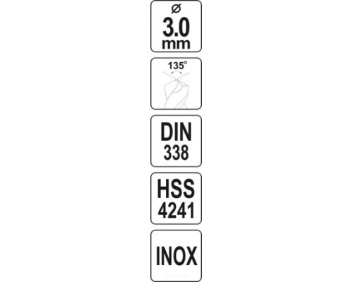  Сверло по металлу 3мм HSS4241 Premium Yato YT-44209