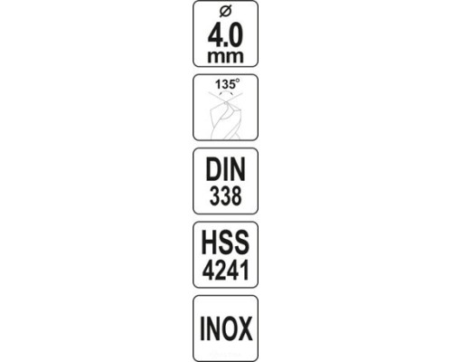  Сверло по металлу 4мм HSS4241 Premium Yato YT-44214