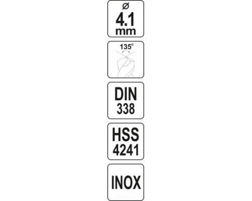  Сверло по металлу 4.1мм HSS4241 Premium Yato YT-44215