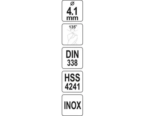  Сверло по металлу 4.1мм HSS4241 Premium Yato YT-44215