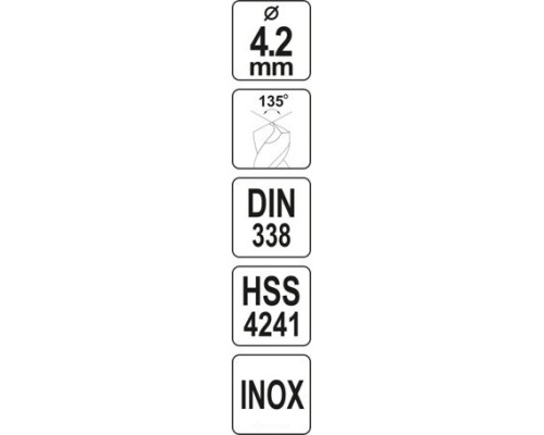  Сверло по металлу 4.2мм HSS4241 Premium Yato YT-44216