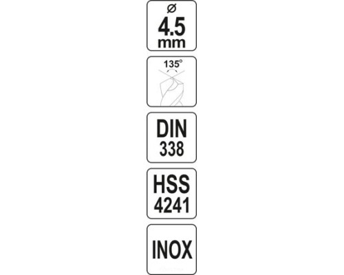  Сверло по металлу 4.5мм HSS4241 Premium Yato YT-44217