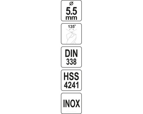  Сверло по металлу 5.5мм HSS4241 Premium Yato YT-44221