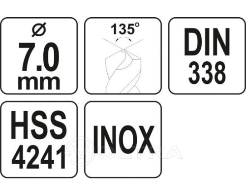  Сверло по металлу 7мм HSS4241 Premium Yato YT-44224