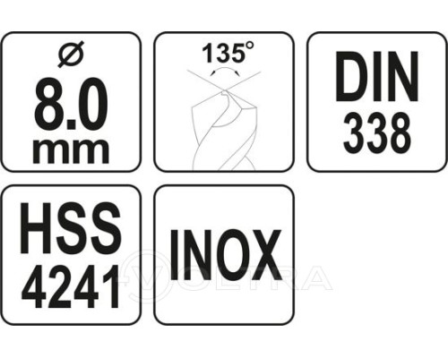  Сверло по металлу 8мм HSS4241 Premium Yato YT-44226