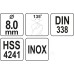  Сверло по металлу 8мм HSS4241 Premium Yato YT-44226