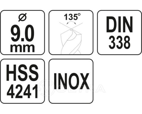  Сверло по металлу 9мм HSS4241 Premium Yato YT-44228