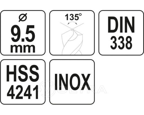  Сверло по металлу 9.5мм HSS4241 Premium Yato YT-44229