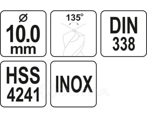  Сверло по металлу 10мм HSS4241 Premium Yato YT-44230