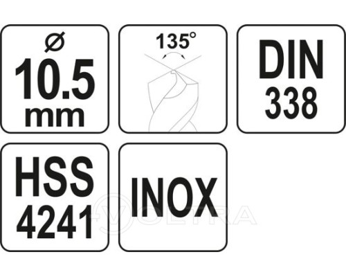  Сверло по металлу 10.5мм HSS4241 Premium Yato YT-44232