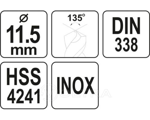  Сверло по металлу 11.5мм HSS4241 Premium Yato YT-44234