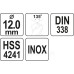  Сверло по металлу 12мм HSS4241 Premium Yato YT-44235