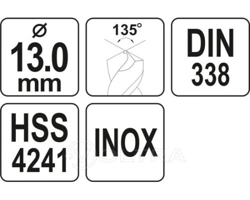  Сверло по металлу 13мм HSS4241 Premium Yato YT-44237