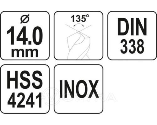  Сверло по металлу 14мм HSS4241 Premium Yato YT-44238