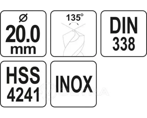 Сверло по металлу 20мм HSS4241 Premium Yato YT-44240