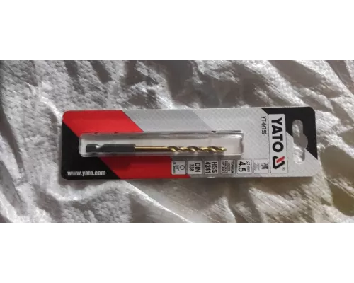  Сверло по металлу HSS-TiN 4,5мм с хвостовиком HEX Yato YT-44759