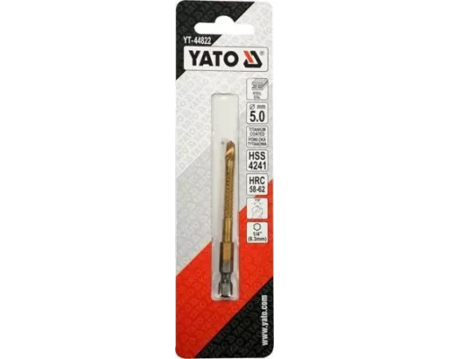  Сверло-шарошка по металлу 5.0мм HSS-TiN с хвостовиком HEX Yato YT-44822