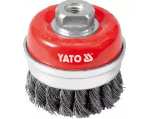 Щётка-крацовка чашка крученная с кольцом 75мм М14 INOX Yato YT-4768