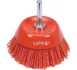 Щётка-крацовка чашечная 75мм со стержнем (нейлон) Yato YT-47782